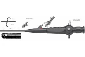 Гибкий волоконный уретроцистоскоп, 5 мм / 15 Шр., Канал 2,5 мм / 7,5 Шр., рабочая длина 400 мм, Управляющий рычаг дистально - изгиб вниз